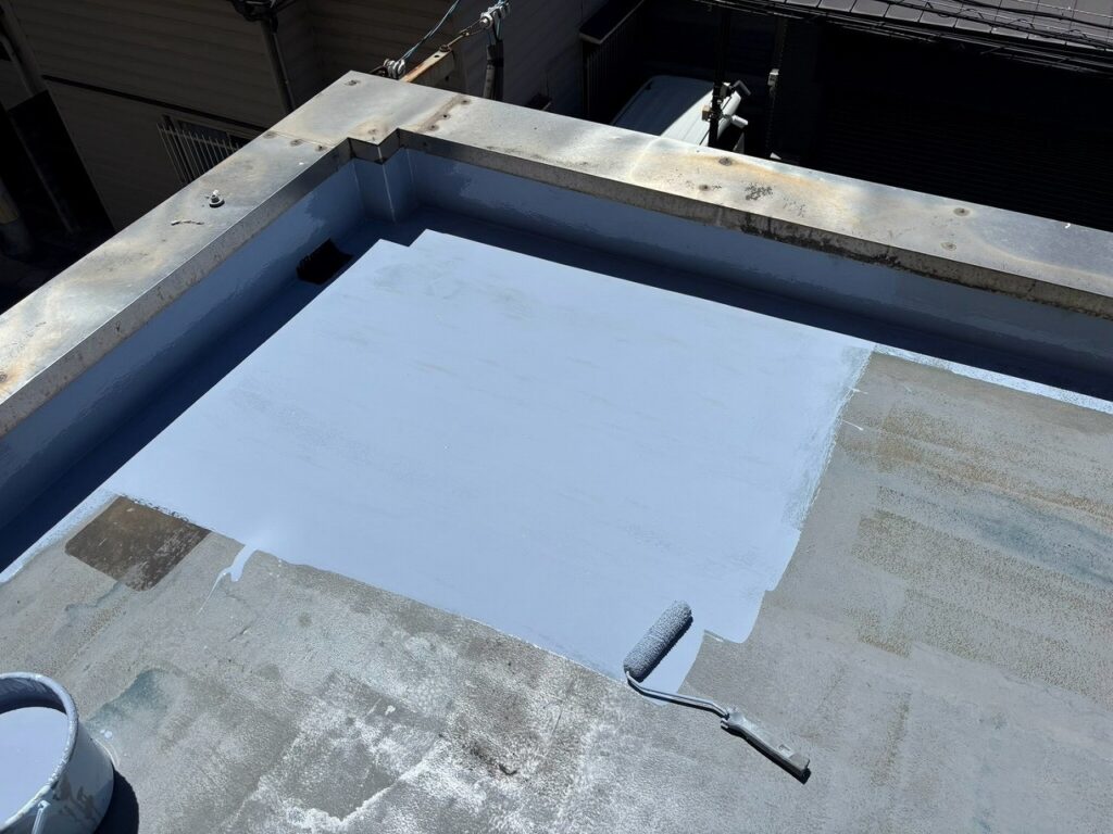 防水材の塗布